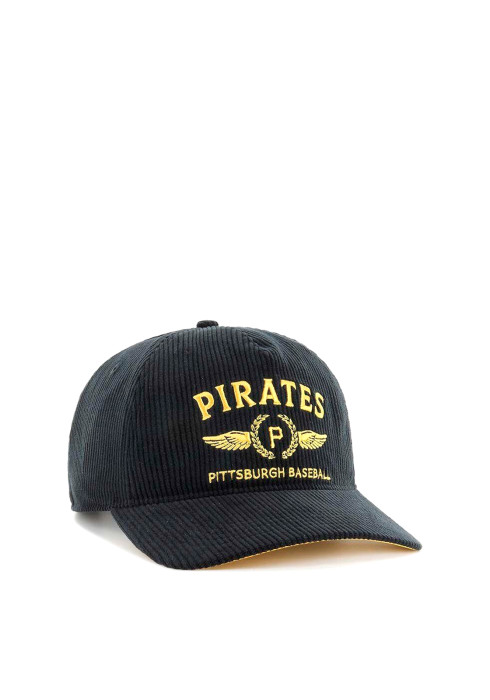 Чорна вельветова кепка '47 Brand Pittsburgh Pirates Sky High під кутом