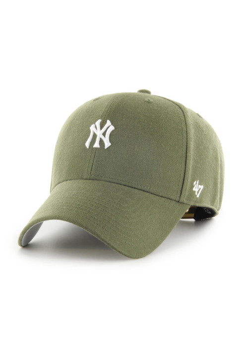 Оливкова (хакі) бейсболка '47 Brand New York Yankees з білим вишитим логотипом NY та пластиковим регулюванням