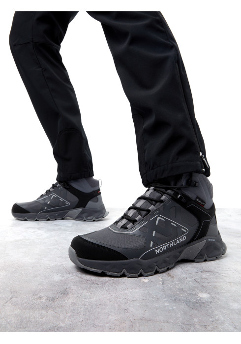 Чоловічі туристичні черевики Northland Easy Hiker Mid сірі на нозі