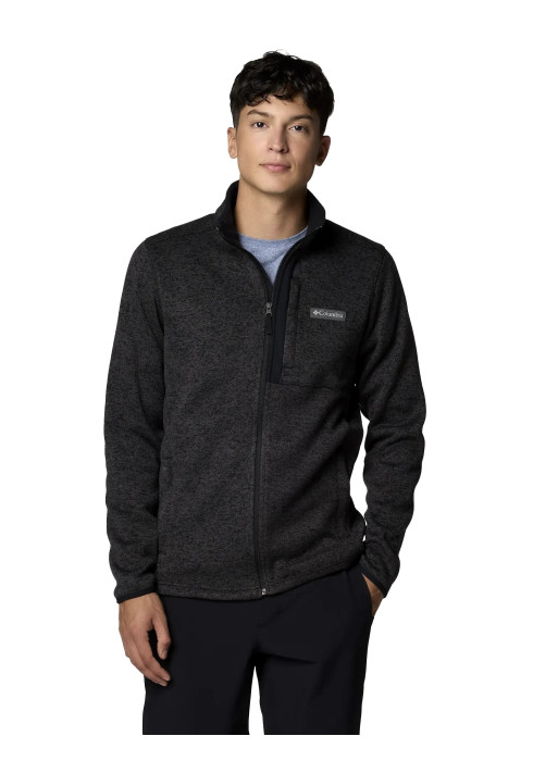 Чоловік у повний зріст у темно-сірому флісовому джемпері Columbia Sweater Weather Full Zip спереду