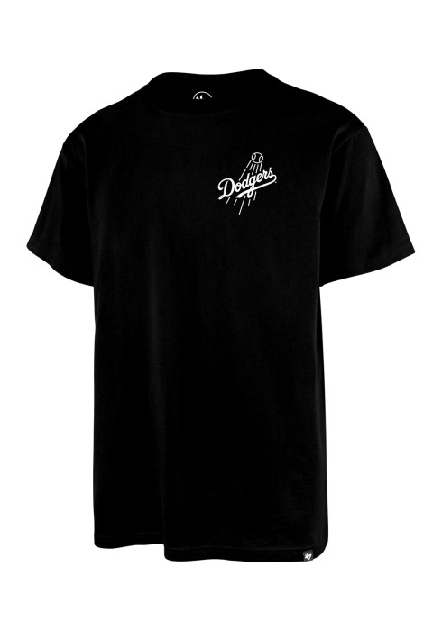 Чорна чоловіча футболка '47 Brand Los Angeles Dodgers Backer з маленьким білим логотипом на грудях студійний вигляд спереду на білому тлі
