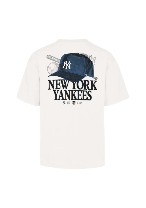 Чоловіча біла футболка '47 Brand New York Yankees з газетним принтом - фото 2