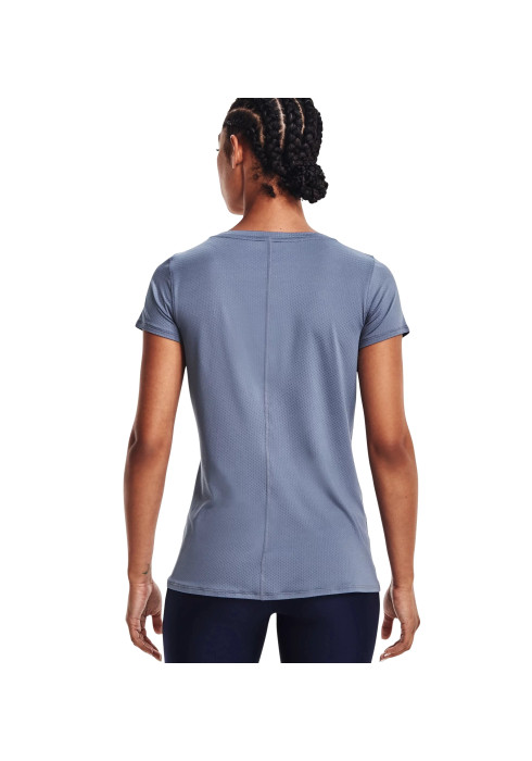 Жіноча спортивна футболка Under Armour HG Armour SS фіолетового кольору. Виготовлена з надм’якої сітки HeatGear з 4-стороннім розтягуванням. Має приталений крій, плоскі шви та фігурний нижній край. Магазин LikeSport. - фото 2