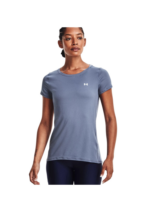 Жіноча спортивна футболка Under Armour HG Armour SS фіолетового кольору. Виготовлена з надм’якої сітки HeatGear з 4-стороннім розтягуванням. Має приталений крій, плоскі шви та фігурний нижній край. Магазин LikeSport.