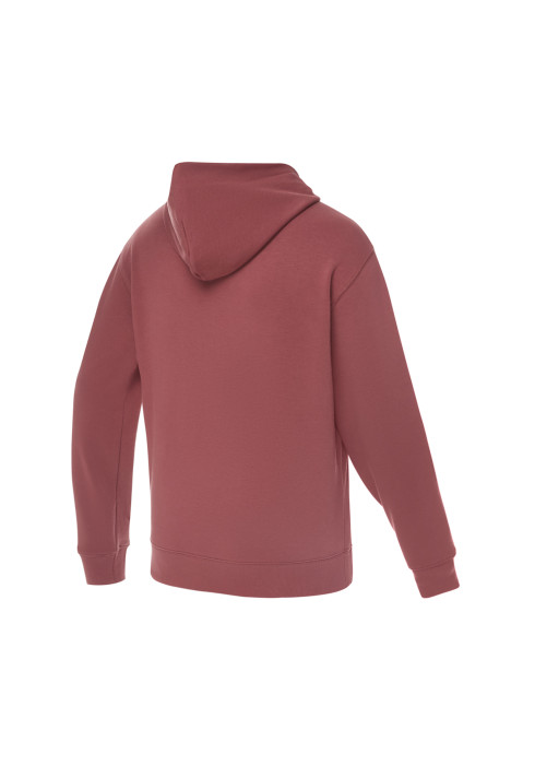 Бордовий чоловічий худі New Balance Essentials Varsity Fleece студійний вид ззаду на білому тлі
