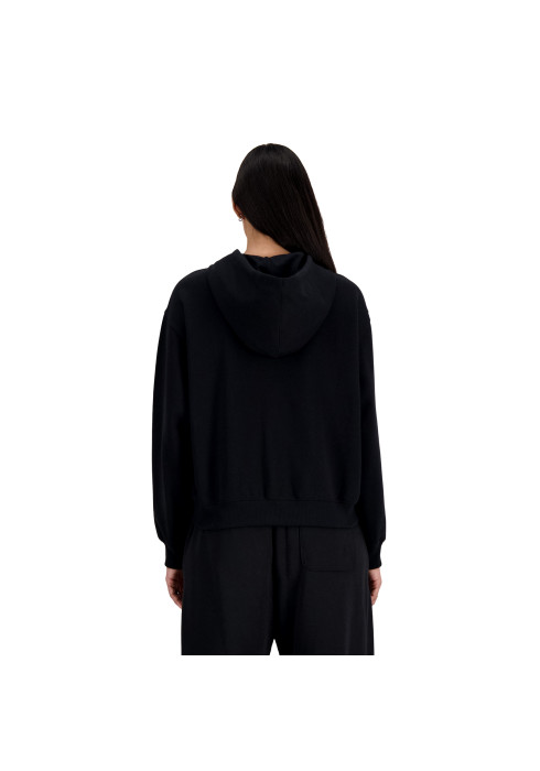 Жіноче худі New Balance Essentials Fleece FZ WJ41502BK, чорне, фліс, на блискавці, з капюшоном. - фото 2