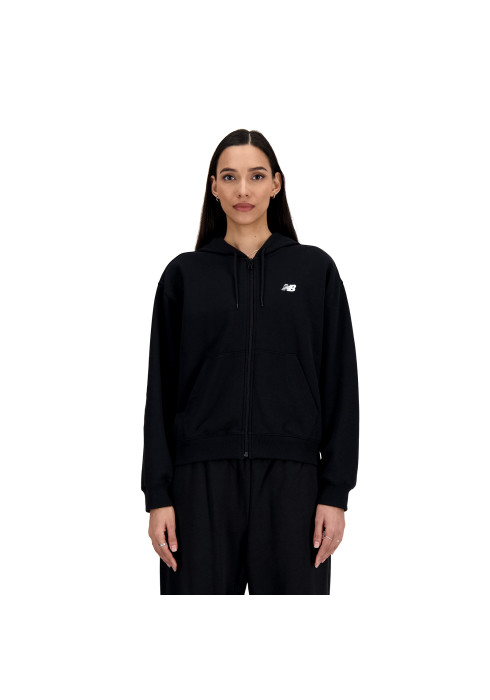Жіноче худі New Balance Essentials Fleece FZ WJ41502BK, чорне, фліс, на блискавці, з капюшоном.