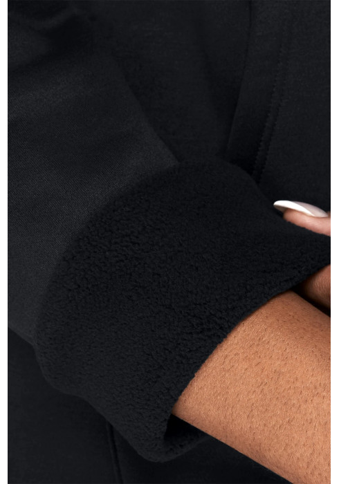 Жіноче худі Under Armour Armour Fleece Hoodie 1386507, чорне, з кишенею-кенгуру, з переробленого поліестеру. - фото 2