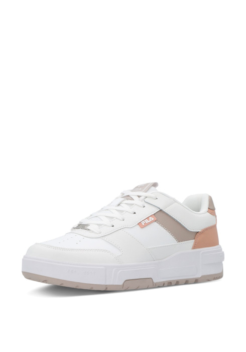 Жіночі білі кеди FILA FX-1000 LOW під кутом спереду з декоративними вставками та шнурівкою