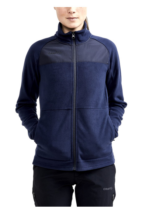 Жіноча флісова кофта CRAFT ADV Explore Midlayer 1910397, темно-синій, перероблений поліестер, з кишенями на блискавці.