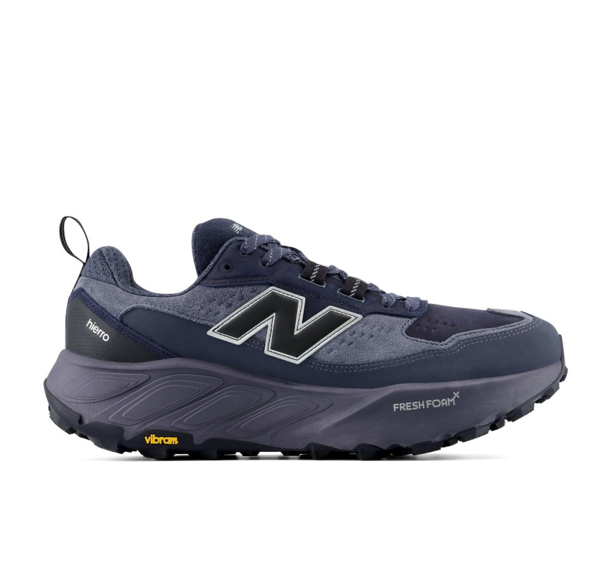 Чоловічий кросівок New Balance Fresh Foam X Hierro Trek v9 темно-синього кольору, вигляд збоку