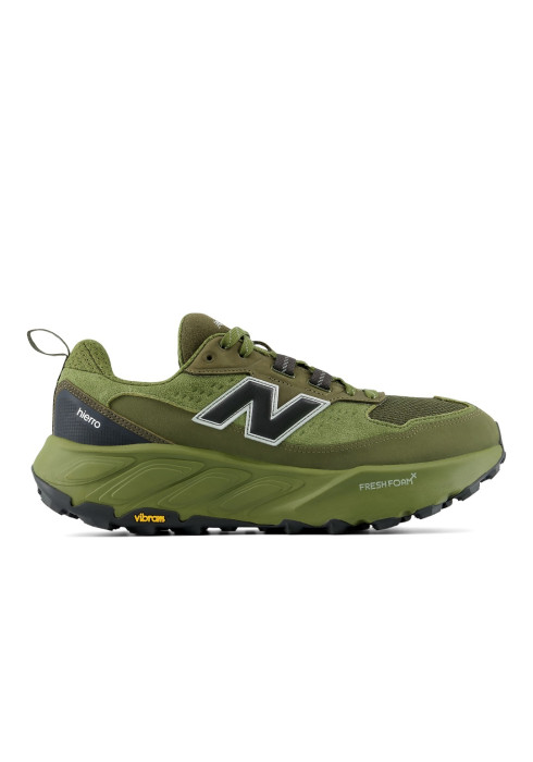 Чоловічий кросівок New Balance Fresh Foam X Hierro Trek v9 оливкового кольору, вигляд збоку