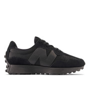 Чорні чоловічі кросівки New Balance 327, вигляд збоку з логотипом N
