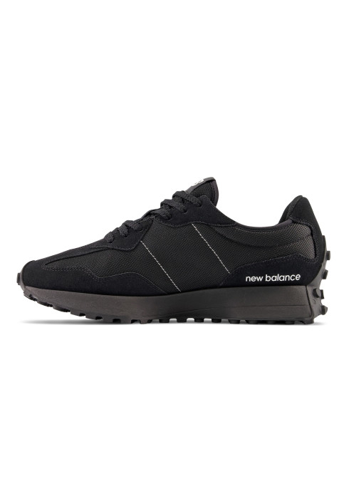Внутрішня сторона чорного кросівка New Balance 327 з написом new balance