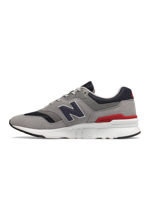 Чоловічі кросівки New Balance 997H у профіль з внутрішньої сторони з темно-синім логотипом N та сіткою