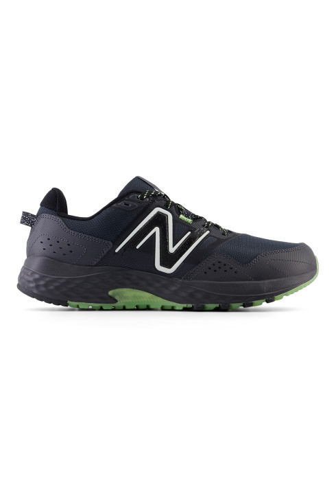 Чоловічі кросівки New Balance Т 410 темно-сірого кольору з міцною підошвою та зеленими акцентами