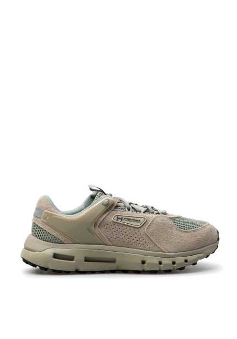 Чоловічі бежеві замшеві кросівки Under Armour UA Summit Trek Suede у профіль із сітчастими вставками та амортизуючою підошвою