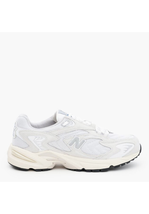 Унісекс білі кросівки New Balance 725 у профіль з сірим логотипом N та масивною підошвою