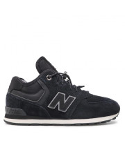 Юніорські шкіряні кросівки New Balance 574H чорно-сірого кольору - фото 2
