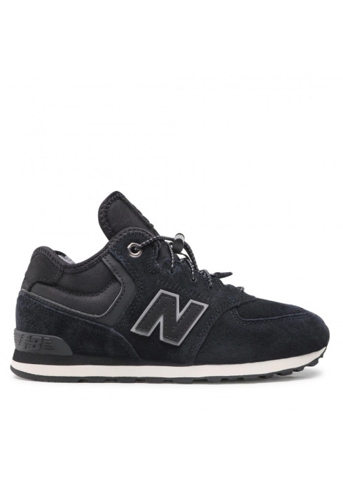Юніорські шкіряні кросівки New Balance 574H чорно-сірого кольору - фото 2
