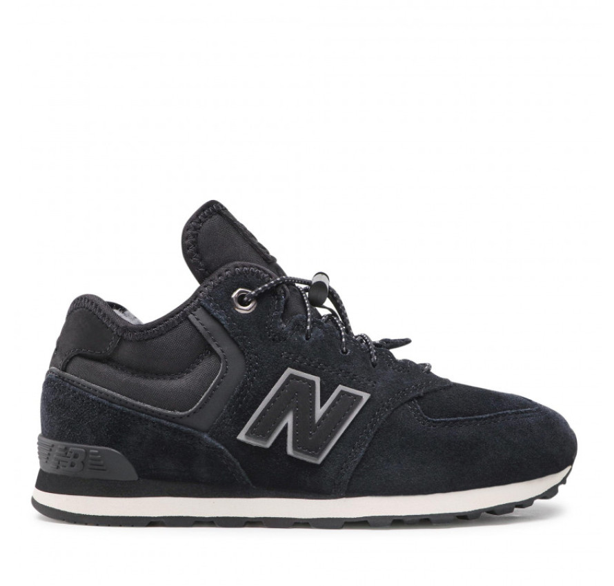 Юніорські шкіряні кросівки New Balance 574H чорно-сірого кольору - фото 2