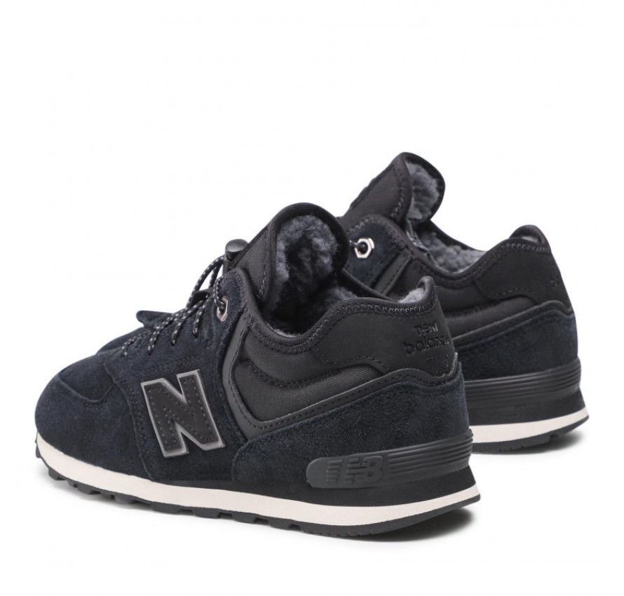 Юніорські шкіряні кросівки New Balance 574H чорно-сірого кольору - фото 3