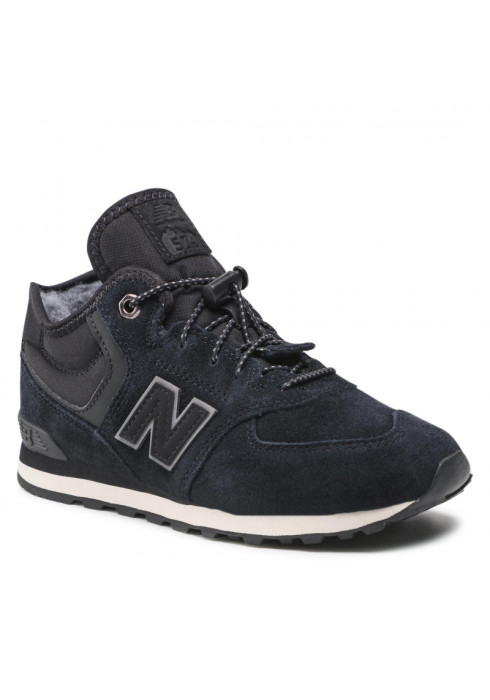 Юніорські шкіряні кросівки New Balance 574H чорно-сірого кольору