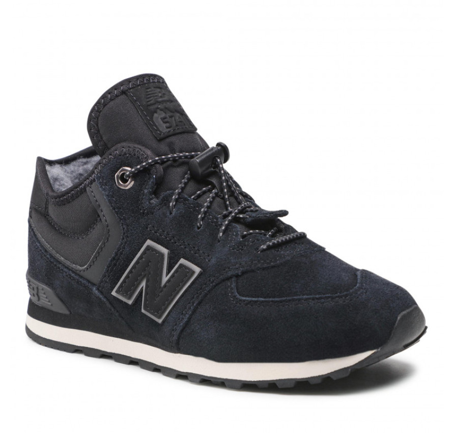 Юніорські шкіряні кросівки New Balance 574H чорно-сірого кольору