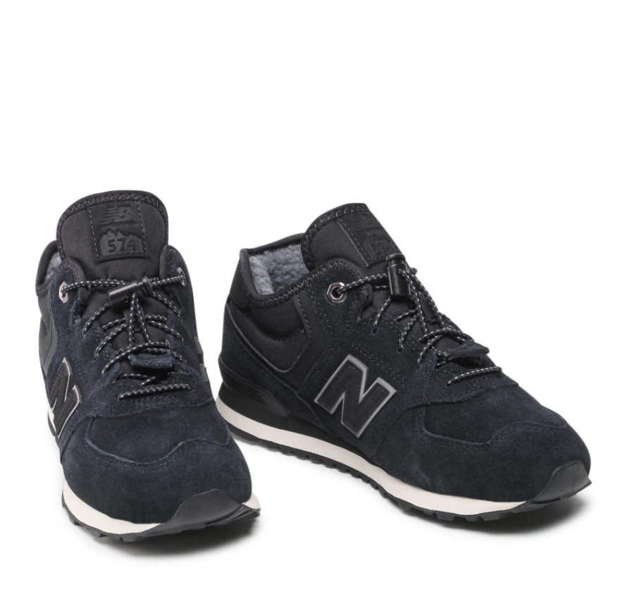 Юніорські шкіряні кросівки New Balance 574H чорно-сірого кольору - фото 5