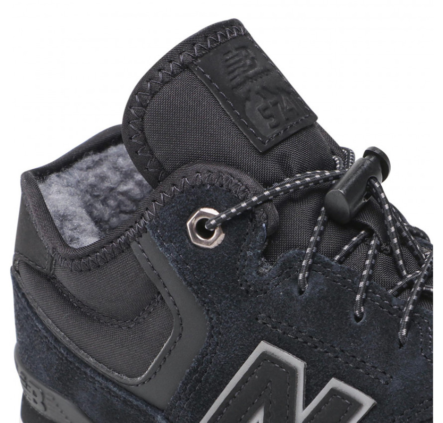 Юніорські шкіряні кросівки New Balance 574H чорно-сірого кольору - фото 7