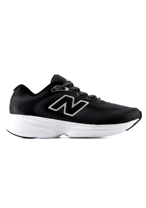 Жіночі чорні кросівки New Balance 411 v4 у профіль з білим логотипом N та масивною амортизуючою підошвою