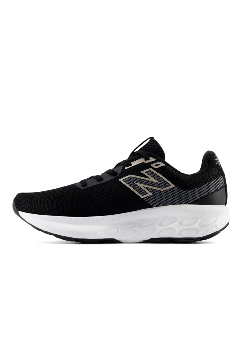 Жіночі кросівки NB 520 V9 у профіль з внутрішньої сторони чорного кольору з логотипом N