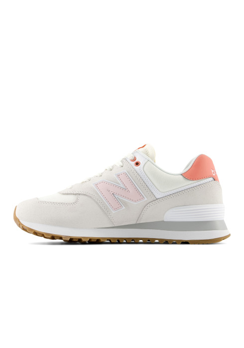 Жіночі світлі кросівки New Balance 574 у профіль з внутрішньої сторони з м'якою підошвою