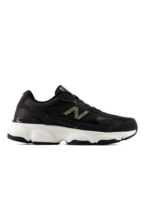 Чорні жіночі кросівки New Balance 603 Animal з леопардовим логотипом N, вигляд збоку