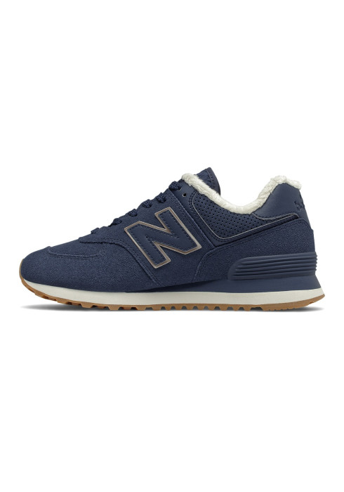 Жіночі сині кросівки New Balance WL574LX2 Ultra у профіль з внутрішньої сторони з хутряною підкладкою
