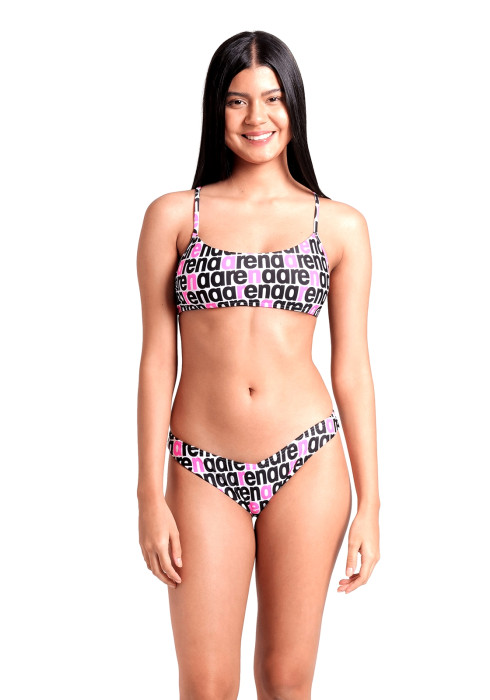 Жіночий роздільний купальник Arena W Logotype Bikini Bandeau арт. 007081-115 на моделі у повний зріст спереду