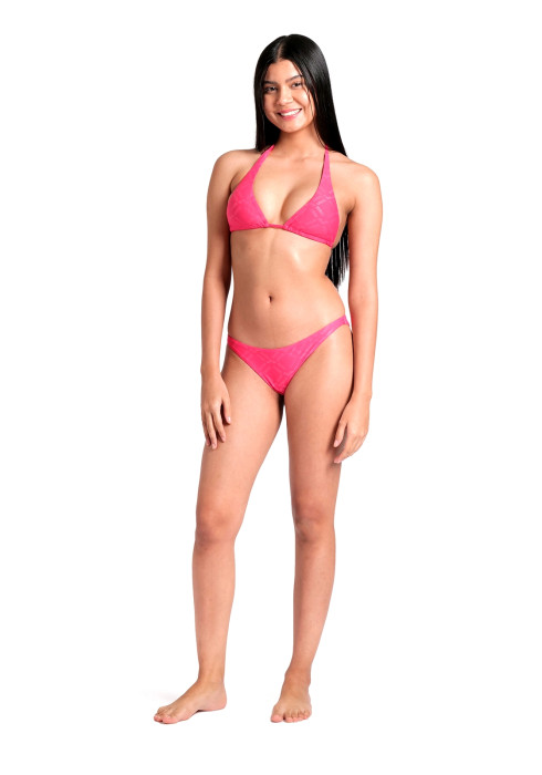 Жіноче рожеве бікіні Arena W Losange Bikini Triangle на моделі у повний зріст під кутом