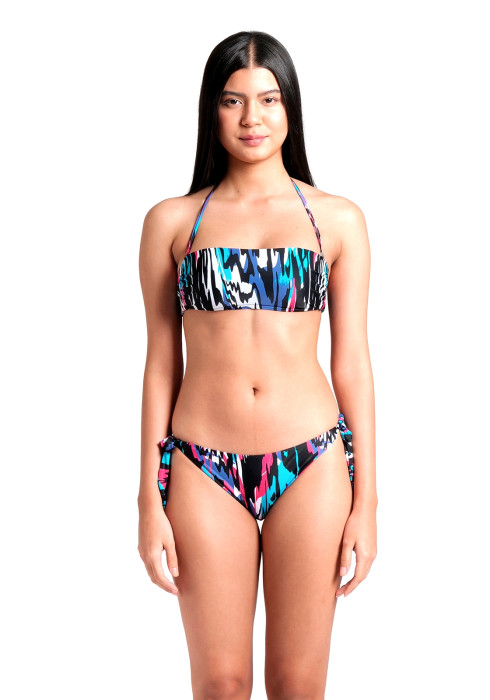 Жіночий роздільний купальник бікіні Arena W Water Prints Bikini Bandeau на моделі спереду у повний зріст