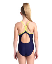 Синій дитячий купальник Arena Daly Swimsuit з кольоровим логотипом та відкритою спинкою - фото 4