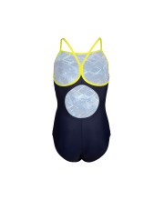 Синій дитячий купальник Arena Daly Swimsuit з кольоровим логотипом та відкритою спинкою - фото 8