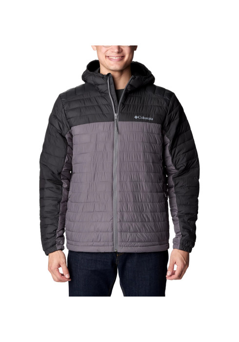 Чоловіча чорно-сіра утеплена куртка Columbia Silver Falls™ Hooded на моделі спереду