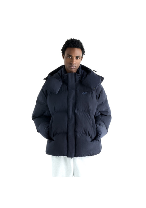 Чоловічий темно-синій зимовий пуховик New Balance Premium Down Jacket, вигляд спереду