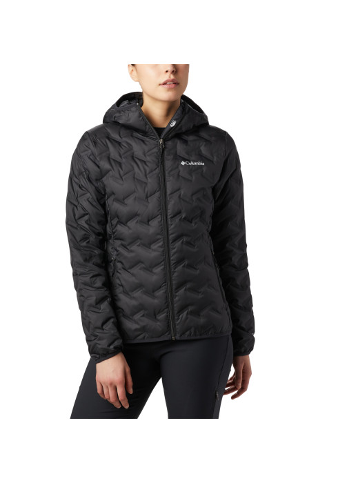 Жіноча пухова куртка Columbia Delta Ridge Down Hooded Jacket з технологією Omni-Heat та пухом 650 FP арт. 1875931-010 на моделі спереду