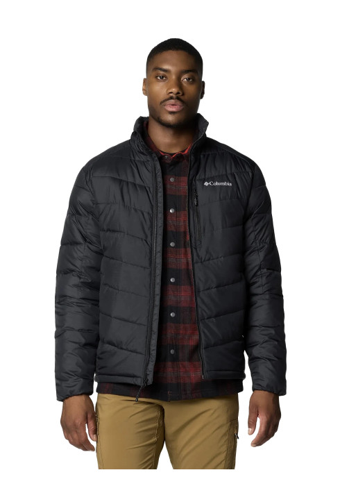Чоловіча чорна утеплена куртка Columbia Labyrinth Loop II Jacket з технологією Omni-Heat Infinity на моделі спереду