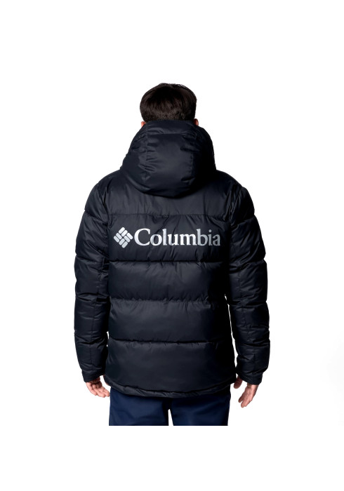 Чоловіча чорна лижна куртка Columbia Slope Style Jacket з великим білим логотипом на спині