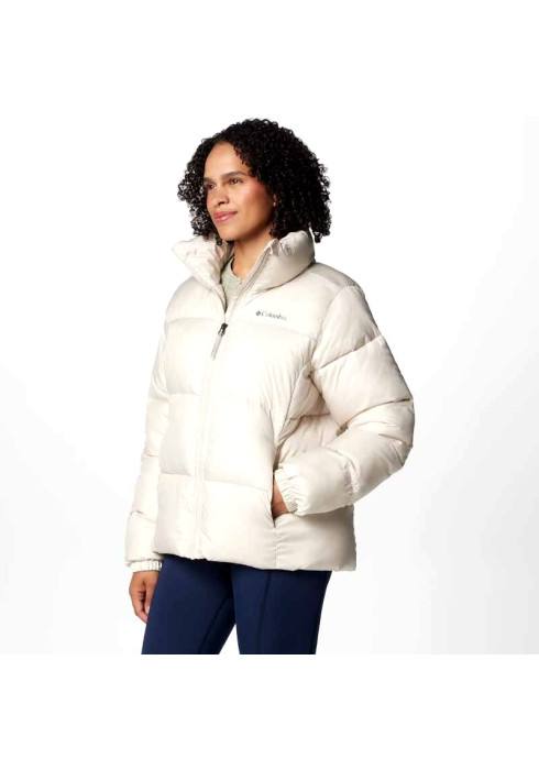 Жіноча світла куртка Columbia Puffect II Full Zip Jacket на моделі під кутом у профіль