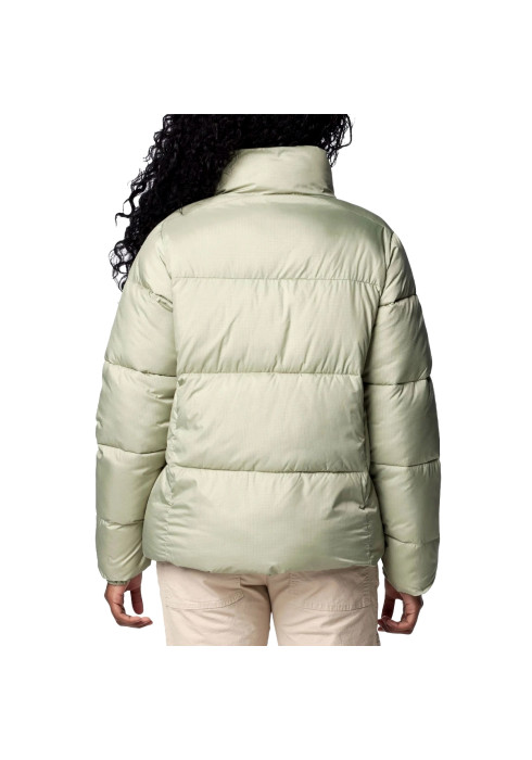 Вигляд ззаду на оливкову жіночу утеплену куртку Columbia Puffect II Full Zip Jacket арт. 2090291-348 на моделі
