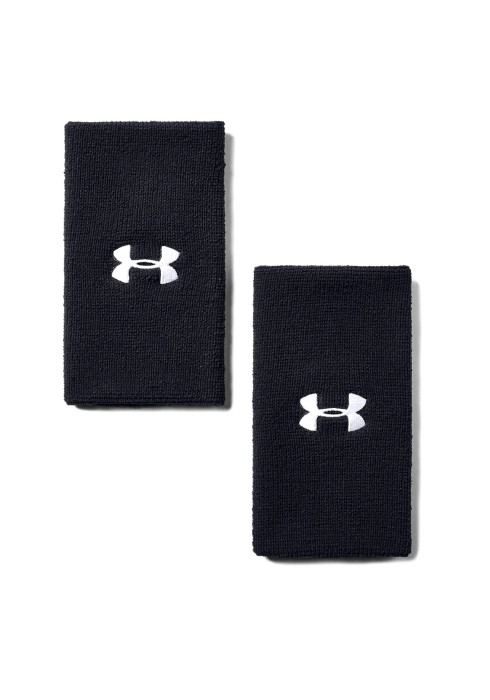 Пара широких чорних напульсників Under Armour 6 дюймів з білим логотипом