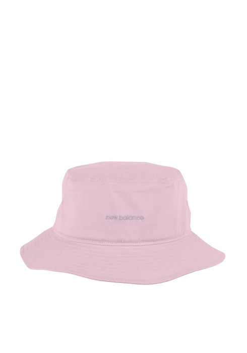 Рожева панама New Balance Bucket Hat LAH13003PIE з легкої бавовняної парусини та вишитим логотипом