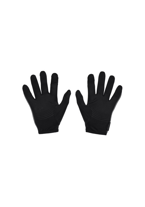 Чоловічі чорні рукавиці UA Storm Run Liner Gloves для бігу з технологією Tech Touch на пальцях - фото 2